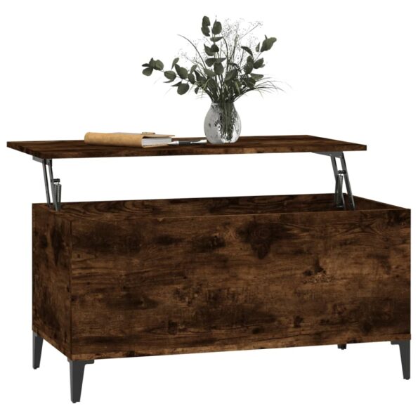 vidaXL Konferenčný stolík dymový dub 90x44,5x45 cm spracované drevo – Obrázok 5