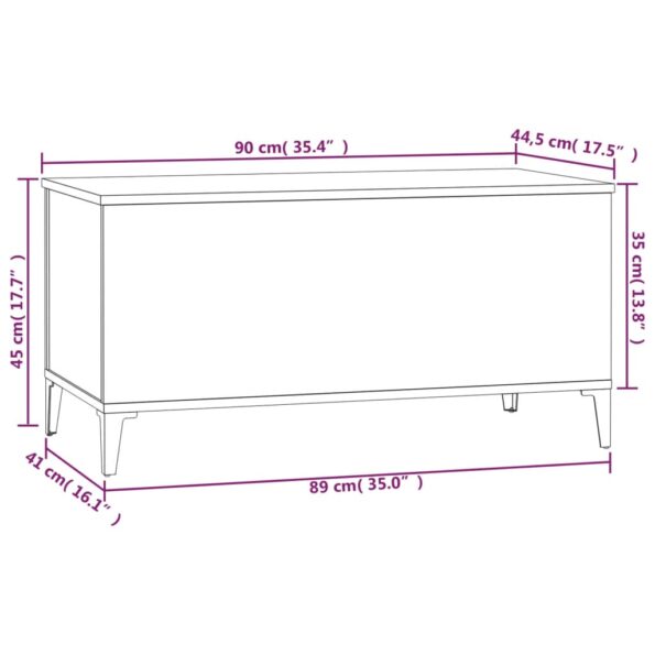 vidaXL Konferenčný stolík dymový dub 90x44,5x45 cm spracované drevo – Obrázok 10