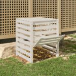 vidaXL Kompostér biely 63,5x63,5x77,5 cm masívne borovicové drevo – Obrázok 3