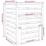 vidaXL Kompostér biely 63,5x63,5x77,5 cm masívne borovicové drevo – Obrázok 10