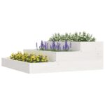 vidaXL Kvetináč biely 78x78x27 cm borovicový masív – Obrázok 3