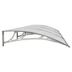 vidaXL Strieška na dvere sivá 400x100 cm polykarbonát – Obrázok 4