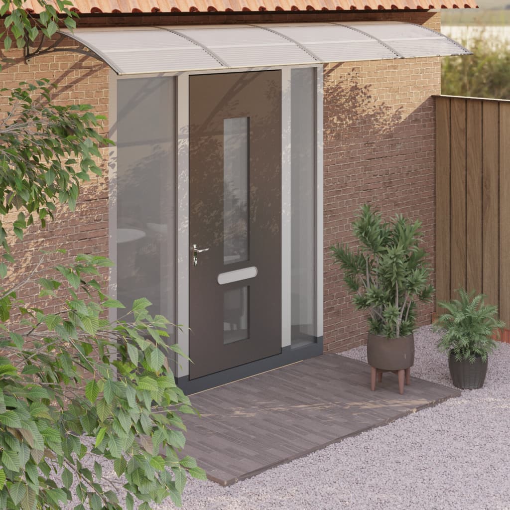 VXL8720845680404_m_en_hd_1.jpg vidaXL Strieška na dvere sivá 400x100 cm polykarbonát – Obrázok 1