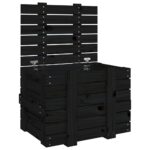 vidaXL Úložný box čierny 58x40,5x42 cm masívna borovica – Obrázok 2