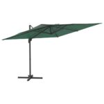 vidaXL Závesný slnečník s hliníkovou tyčou zelený 400x300 cm – Obrázok 2