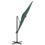 vidaXL Závesný slnečník s hliníkovou tyčou zelený 400x300 cm – Obrázok 4