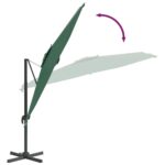 vidaXL Závesný slnečník s hliníkovou tyčou zelený 400x300 cm – Obrázok 8