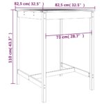 vidaXL Záhradný stolík 82,5x82,5x110 cm masívny Douglas – Obrázok 7