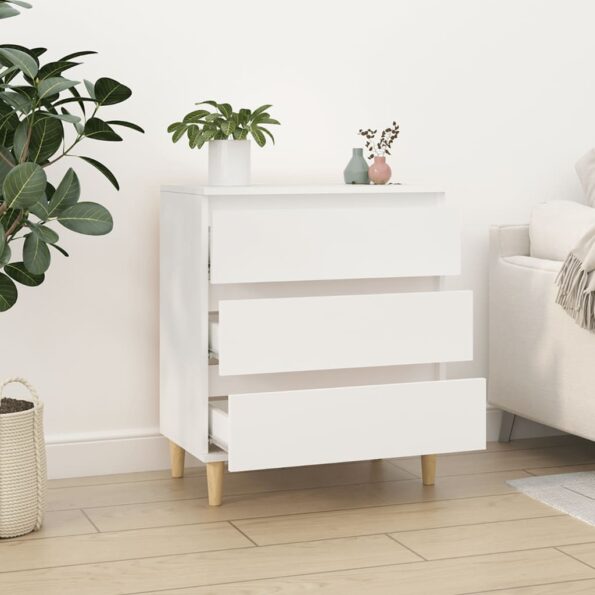 vidaXL Komoda biela 60x35x70 cm spracované drevo – Obrázok 3