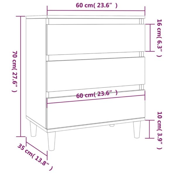 vidaXL Komoda biela 60x35x70 cm spracované drevo – Obrázok 10