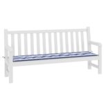 vidaXL Podložka na záhradnú lavičku modro-biele pruhy 200x50x4cm látka – Obrázok 3