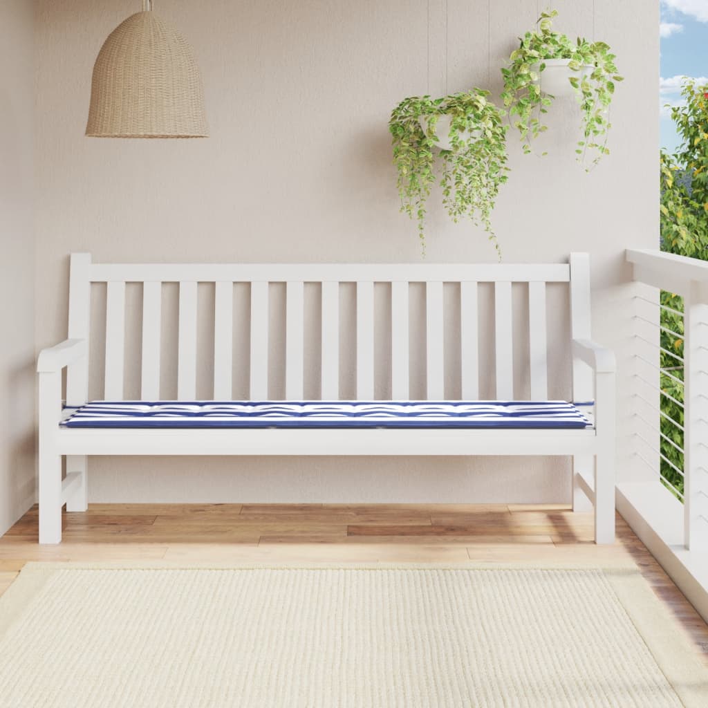 VXL8720845706173_m_en_hd_1.jpg vidaXL Podložka na záhradnú lavičku modro-biele pruhy 200x50x4cm látka – Obrázok 1