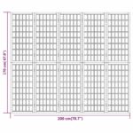 vidaXL Skladací paraván s 5 panelmi japonský štýl 200x170 cm čierny – Obrázok 7