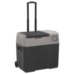 vidaXL Chladiaci box s kolieskom a rukoväťou čierno-sivý 40 l PP