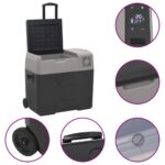 vidaXL Chladiaci box s kolieskom a rukoväťou čierno-sivý 40 l PP – Obrázok 8