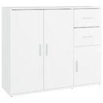 vidaXL Komoda biela 91x29,5x75 cm spracované drevo – Obrázok 2