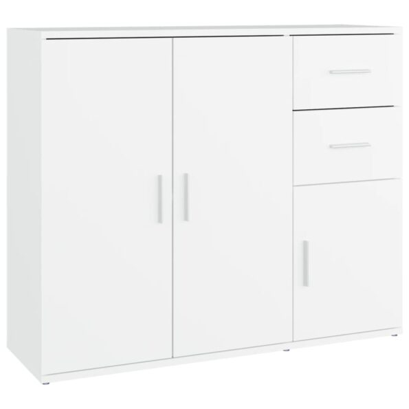 vidaXL Komoda biela 91x29,5x75 cm spracované drevo – Obrázok 2
