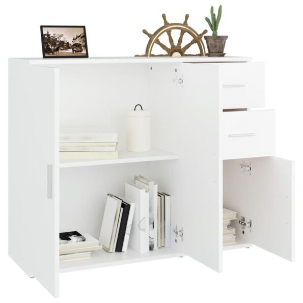vidaXL Komoda biela 91x29,5x75 cm spracované drevo – Obrázok 4