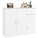vidaXL Komoda biela 91x29,5x75 cm spracované drevo – Obrázok 5