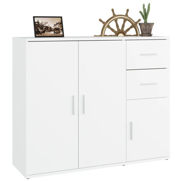 vidaXL Komoda biela 91x29,5x75 cm spracované drevo – Obrázok 5
