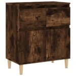 vidaXL Komoda dymový dub 60x35x70 cm spracované drevo – Obrázok 2