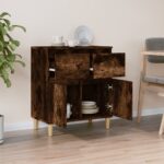 vidaXL Komoda dymový dub 60x35x70 cm spracované drevo – Obrázok 3