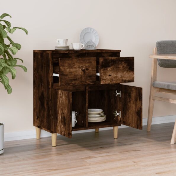 vidaXL Komoda dymový dub 60x35x70 cm spracované drevo – Obrázok 3