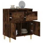 vidaXL Komoda dymový dub 60x35x70 cm spracované drevo – Obrázok 5