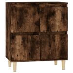 vidaXL Komoda dymový dub 60x35x70 cm spracované drevo – Obrázok 2