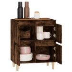 vidaXL Komoda dymový dub 60x35x70 cm spracované drevo – Obrázok 5
