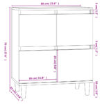 vidaXL Komoda dymový dub 60x35x70 cm spracované drevo – Obrázok 10