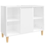 vidaXL Umývadlová skrinka lesklá biela 80x33x60 cm kompozitné drevo – Obrázok 2