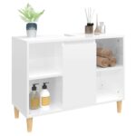 vidaXL Umývadlová skrinka lesklá biela 80x33x60 cm kompozitné drevo – Obrázok 4
