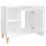 vidaXL Umývadlová skrinka lesklá biela 80x33x60 cm kompozitné drevo – Obrázok 7