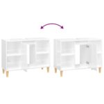 vidaXL Umývadlová skrinka lesklá biela 80x33x60 cm kompozitné drevo – Obrázok 9