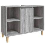 vidaXL Umývadlová skrinka sivý dub sonoma 80x33x60 cm kompozitné drevo – Obrázok 2