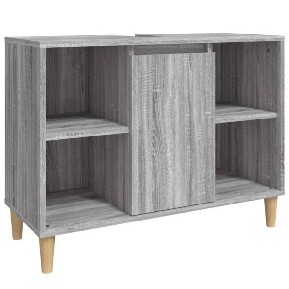 vidaXL Umývadlová skrinka sivý dub sonoma 80x33x60 cm kompozitné drevo – Obrázok 2