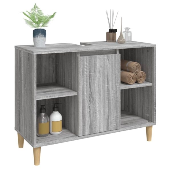 vidaXL Umývadlová skrinka sivý dub sonoma 80x33x60 cm kompozitné drevo – Obrázok 4