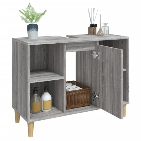 vidaXL Umývadlová skrinka sivý dub sonoma 80x33x60 cm kompozitné drevo – Obrázok 5