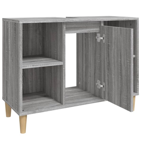 vidaXL Umývadlová skrinka sivý dub sonoma 80x33x60 cm kompozitné drevo – Obrázok 7