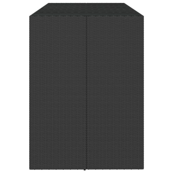 vidaXL Záhradný stôl so sklenenou doskou čierny 185x80x110cm polyratan – Obrázok 4