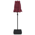 vidaXL Záhradný slnečník, dvojitá strieška+LED, bordový 316x145 cm – Obrázok 7