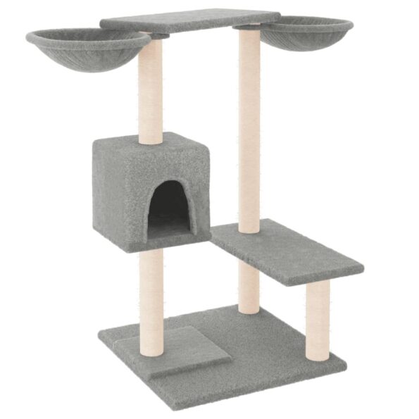 vidaXL Škrabadlo pre mačky so stĺpikmi bledosivé 82 cm – Obrázok 2