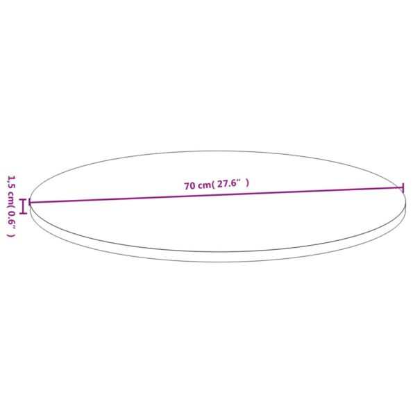vidaXL Stolová doska Ø70x1,5 cm bambus – Obrázok 4