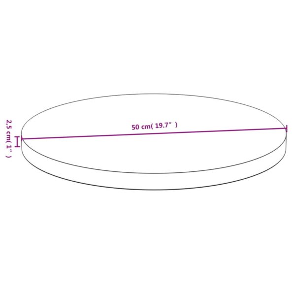 vidaXL Stolová doska Ø50x2,5 cm bambus – Obrázok 4