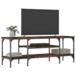 vidaXL TV skrinka dymový dub 121x35x45 cm kompozitné drevo a železo – Obrázok 3