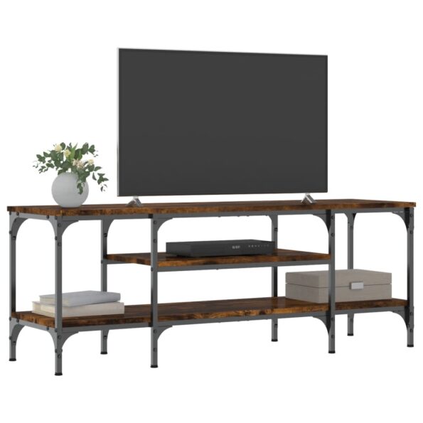 vidaXL TV skrinka dymový dub 121x35x45 cm kompozitné drevo a železo – Obrázok 3