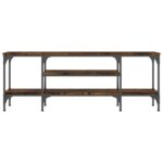 vidaXL TV skrinka dymový dub 121x35x45 cm kompozitné drevo a železo – Obrázok 4