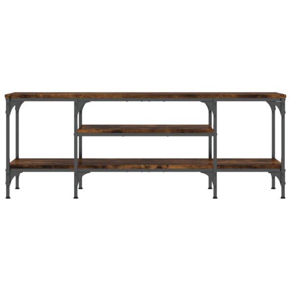vidaXL TV skrinka dymový dub 121x35x45 cm kompozitné drevo a železo – Obrázok 4