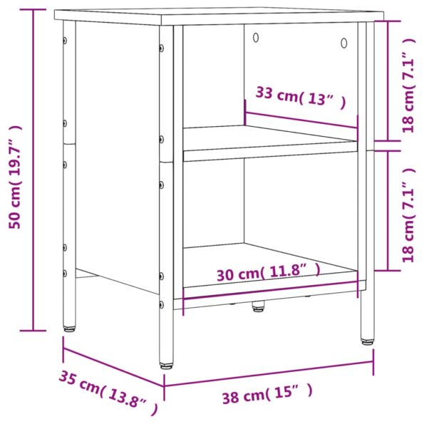 vidaXL Botník dymový dub 38x35x50 cm kompozitné drevo – Obrázok 9